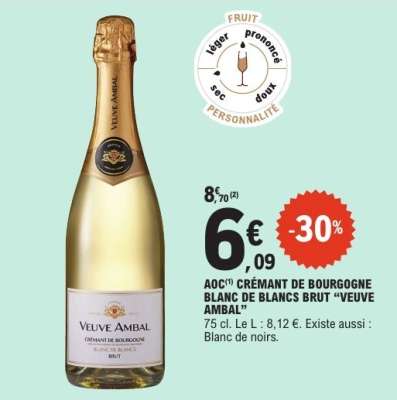 AOC Crémant de Bourgogne Blanc de Blancs Brut 'Veuve Ambal'