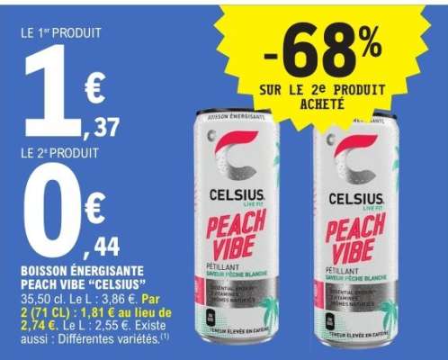 Boisson Énergisante Peach Vibe “Celsius”