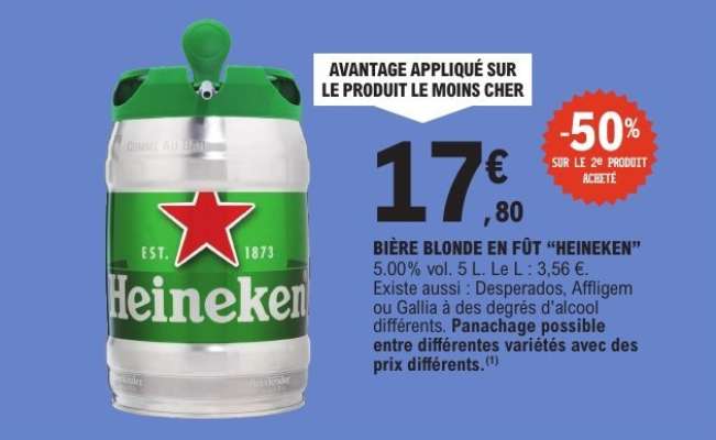 BIÈRE BLONDE EN FÛT “HEINEKEN”