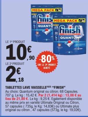 Tablettes Lave Vaisselle Finish