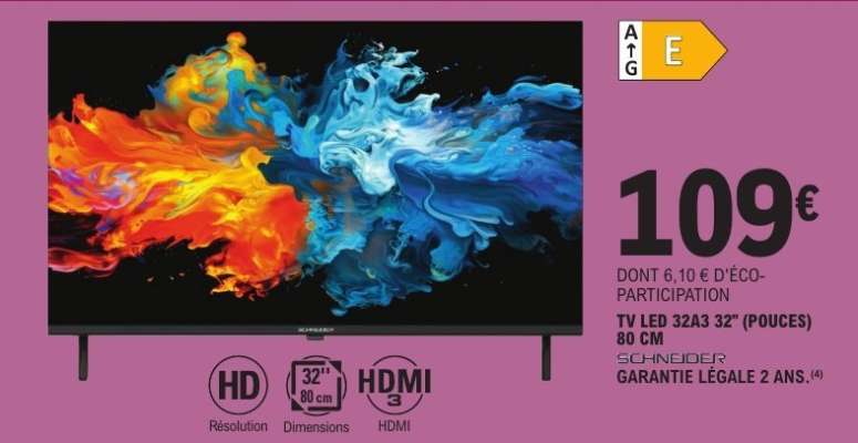 TV LED 32A3 32" (POUCES) 80 CM