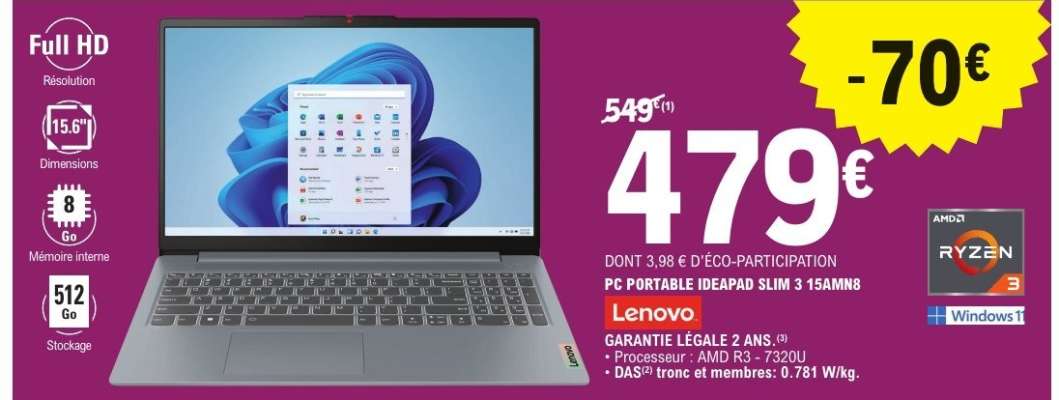 PC PORTABLE IDEAPAD SLIM 3 15AMN8