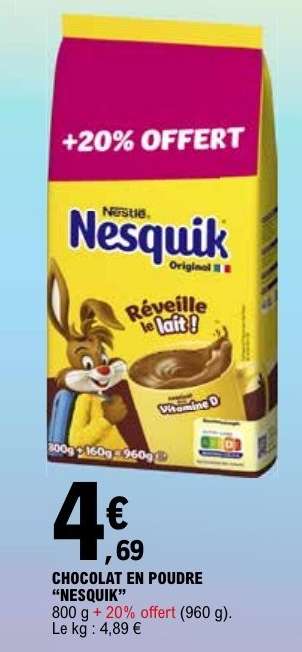 Chocolat en poudre “Nesquik”
