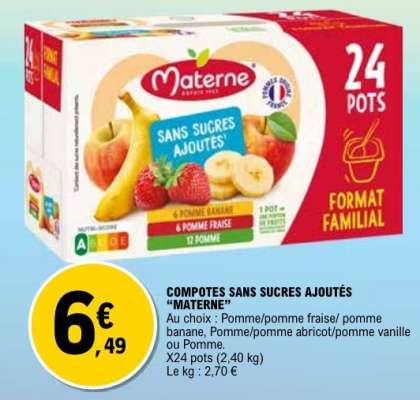COMPOTES SANS SUCRES AJOUTÉS MATERNE