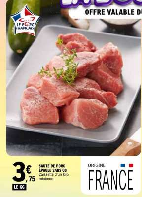 SAUTE DE PORC EPAULE SANS OS