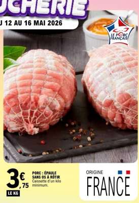 Porc : Epaule sans os à rotir