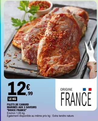 FILETS DE CANARD MARINÉS AUX 3 SAVEURS "DOUCE FRANCE"
