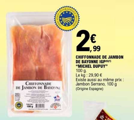 CHIFFONNADE DE JAMBON DE BAYONNE IGP “MICHEL DUPUY”
