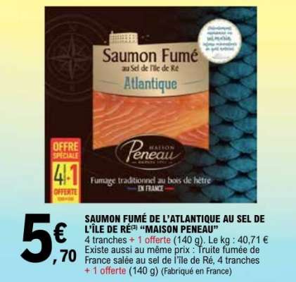 SAUMON FUMÉ DE L’ATLANTIQUE AU SEL DE L’ÎLE DE RÉ “MAISON PENEAU”