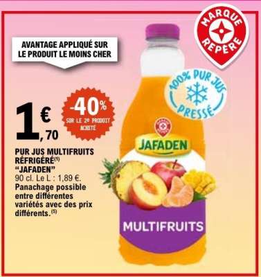 PUR JUS MULTIFRUITS RÉFRIGÉRÉ "JAFADEN"