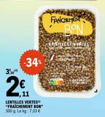 LENTILLES VERTES 'FRAÎCHEMENT BON'