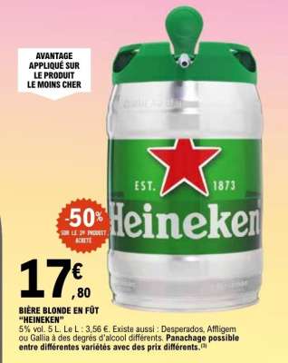 BIÈRE BLONDE EN FÛT “HEINEKEN”