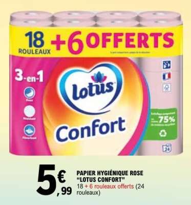 Papier Hygiénique Rose 'Lotus Confort'