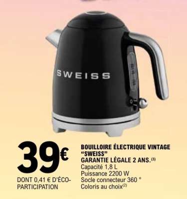 BOUILLOIRE ÉLECTRIQUE VINTAGE SWEISS