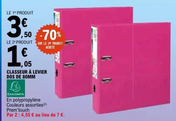 Classeur à levier dos de 80mm