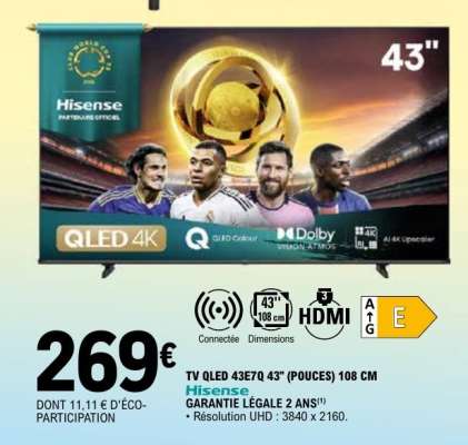 TV QLED 43E7Q 43" (POUCES) 108 CM