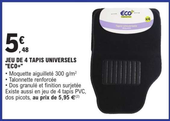 JEU DE 4 TAPIS UNIVERSELS "ECO+"