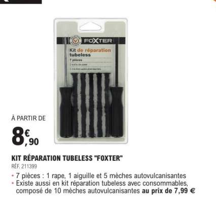 KIT RÉPARATION TUBELESS "FOXTER"