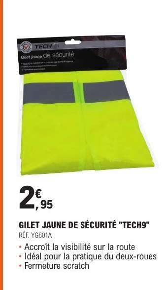 GILET JAUNE DE SÉCURITÉ "TECH9"