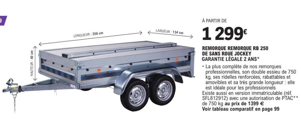 REMORQUE REMORQUE RB 250