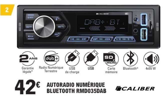 AUTORADIO NUMÉRIQUE BLUETOOTH RMD035DAB