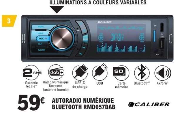 Autoradio Numérique Bluetooth RMD057DAB