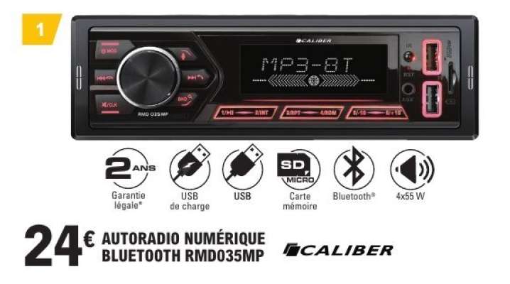 Autoradio Numérique Bluetooth RMD035MP