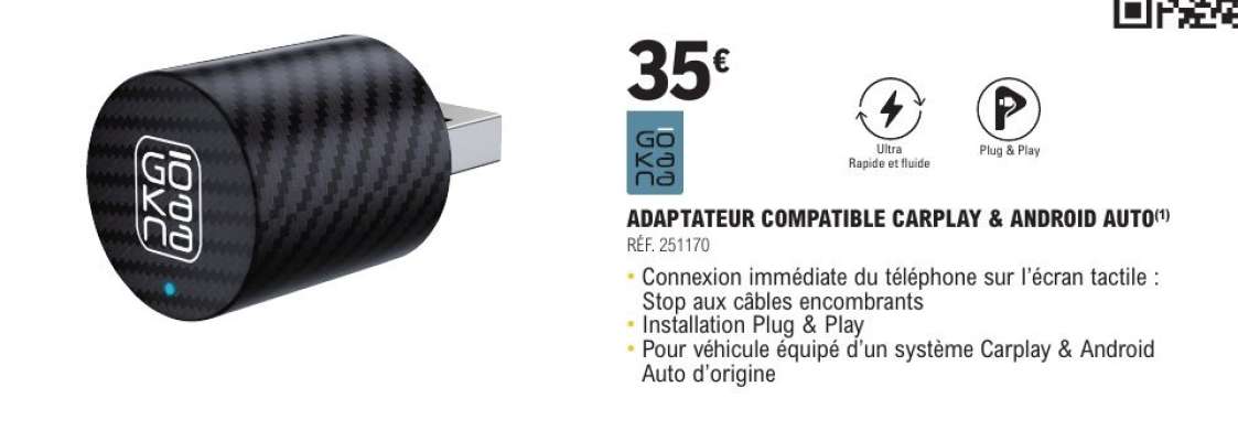 ADAPTATEUR COMPATIBLE CARPLAY & ANDROID AUTO