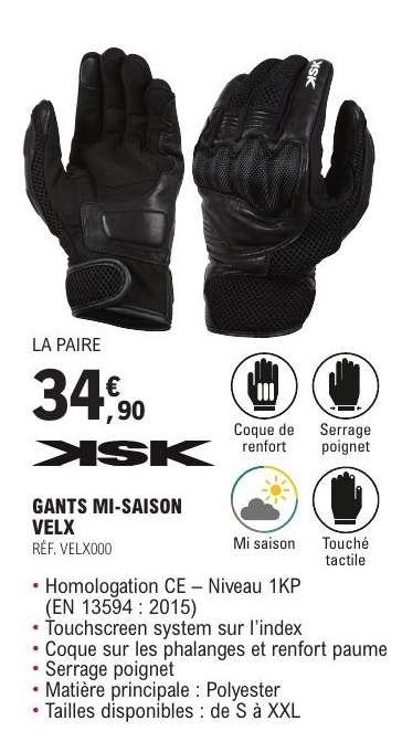 GANTS MI-SAISON VELX