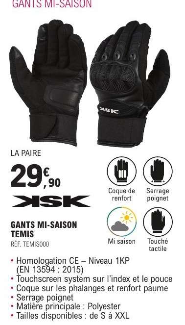 GANTS MI-SAISON TEMIS