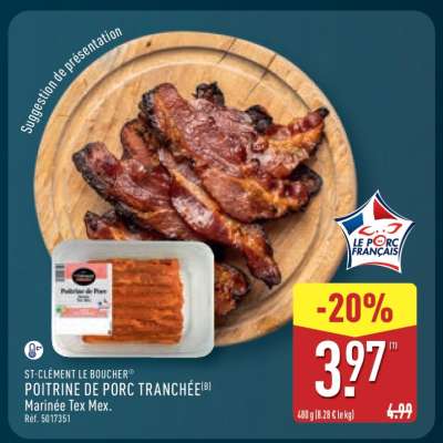 POITRINE DE PORC TRANCHÉE
