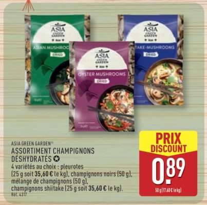 ASSORTIMENT CHAMPIGNONS DÉSHYDRATÉS