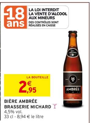 BIÈRE AMBRÉE BRASSERIE MICHARD