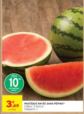 PASTEQUE RAYÉE SANS PEPINS