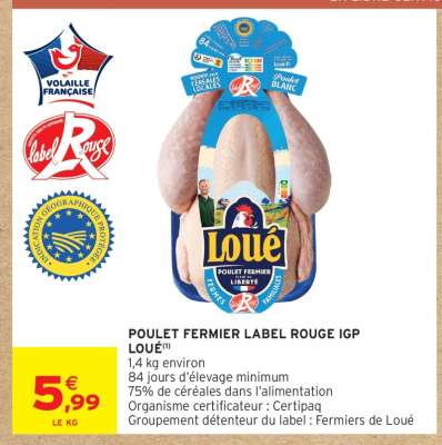 POULET FERMIER LABEL ROUGE IGP LOUÉ