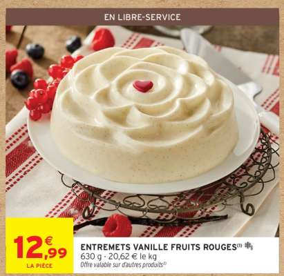 ENTREMETS VANILLE FRUITS ROUGES