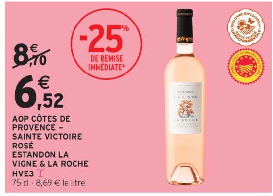 AOP CÔTES DE PROVENCE – SAINTE VICTOIRE ROSÉ ESTANDON LA VIGNE & LA ROCHE HVE3