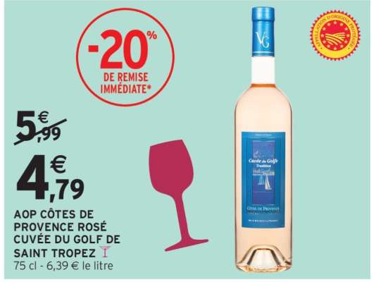 AOP CÔTES DE PROVENCE ROSÉ CUVÉE DU GOLF DE SAINT TROPEZ