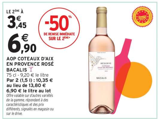 AOP COTEAUX D'AIX EN PROVENCE ROSÉ BACALIS