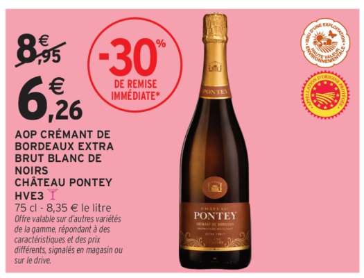 AOP Crémant de Bordeaux Extra Brut Blanc de Noirs Château Pontey HVE3