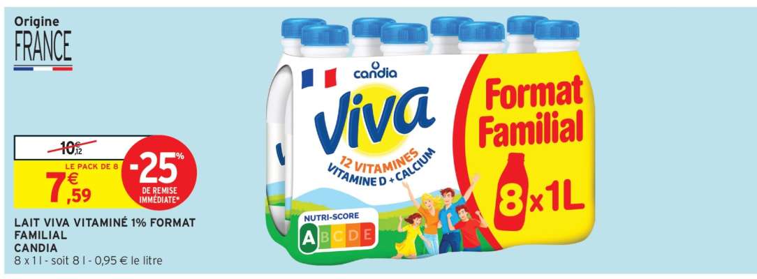 Lait Viva Vitamine 1% Format Familial