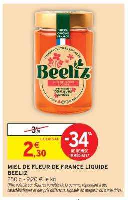 MIEL DE FLEUR DE FRANCE LIQUIDE BEELIZ