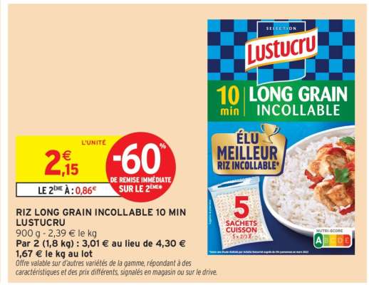 RIZ LONG GRAIN INCOLLABLE 10 MIN LUSTUCRU