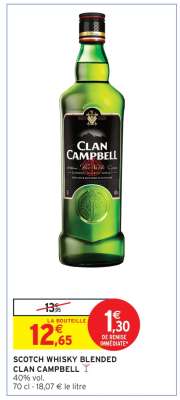 SCOTCH WHISKY BLENDED CLAN CAMPBELL