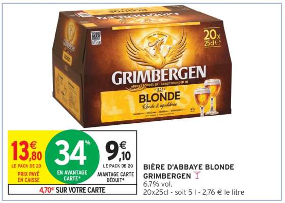 BIÈRE D'ABBAYE BLONDE GRIMBERGEN