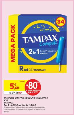 TAMPONS COMPAK REGULAR MEGA PACK X34