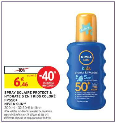 SPRAY SOLAIRE PROTECT & HYDRATE 5 EN 1 KIDS COLORÉ FPS50+