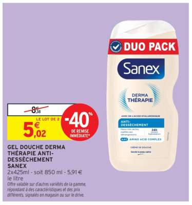 Gel Douche Derma Thérapie Anti Dessèchement Sanex