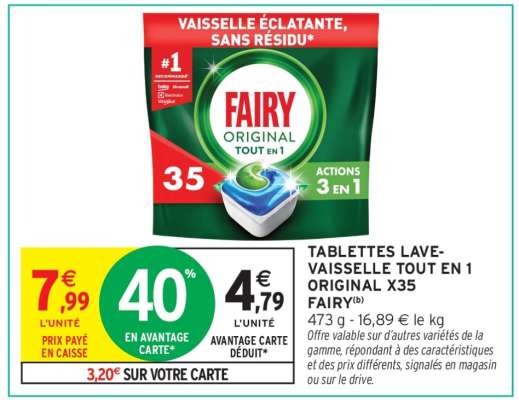 Tablettes Lave-Vaisselle Tout en 1 Original X35 Fairy