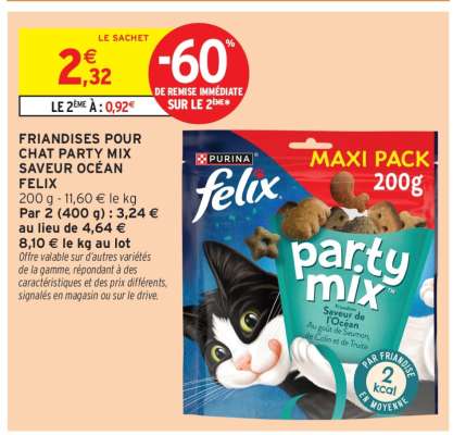 FRIANDISES POUR CHAT PARTY MIX SAVEUR OCÉAN FELIX